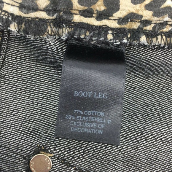 White House Black Market WHBM Women's Blanc Boot Leg Jeans Size 4 Black Raw Hem - Picture 7 of 7